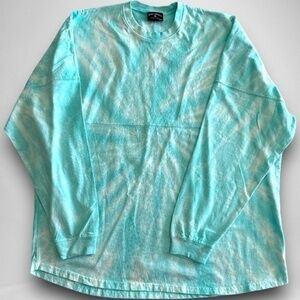 XXL SPIRIT JERSEY ROOMY OVERSIZED SWEATSHIRT TEAL BLUE TIE DYE WITH WHITE XXL
